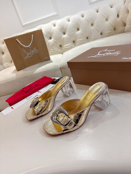 Christian Louboutin 2026 Minny Bubble 70mm Mules PVC Patent Leather 780364