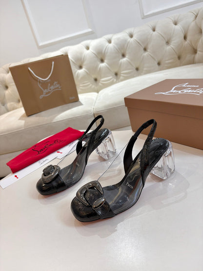 Christian Louboutin 2026 Minny Bubble 70mm Slingback Pumps PVC Patent Leather 780370