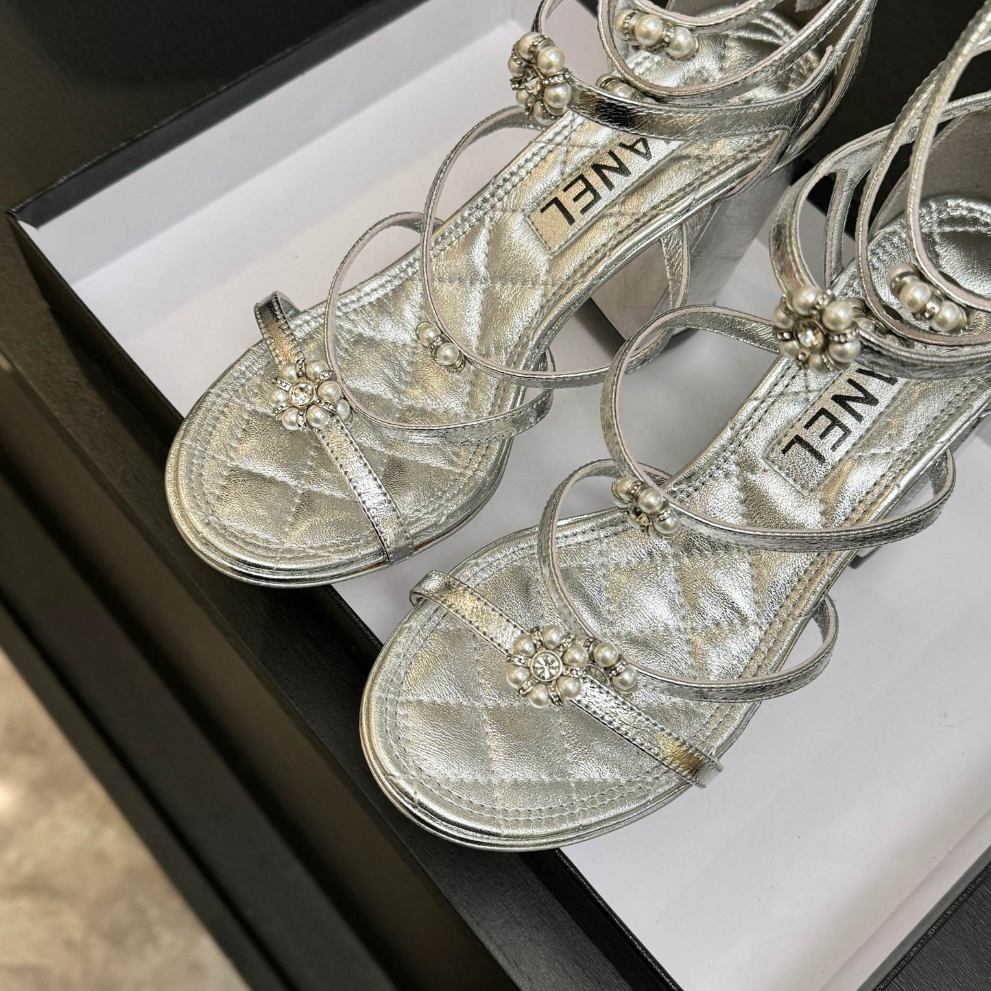 CC 2026 Camellia Chunky Heeled Sandals  80 Cowhide