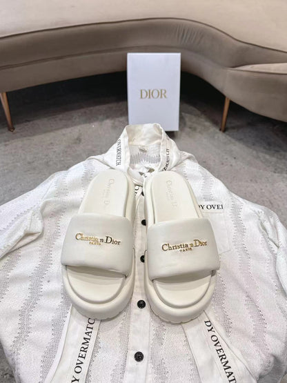 Dior 2026 D-Lane Platform Slide Padded Lambskin 713666