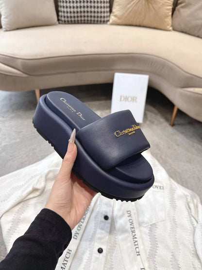 Dior 2026 D-Lane Platform Slide Padded Lambskin 713666
