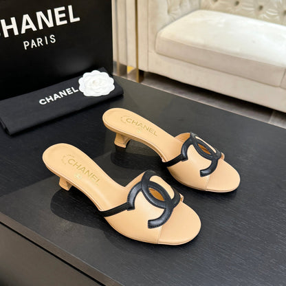 CC 2026 High Heeled Slippers 45 Sheepskin Double C