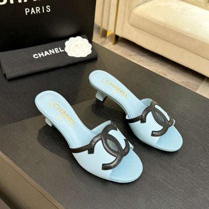 CC 2026 High Heeled Slippers 45 Sheepskin Double C