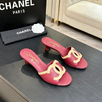 CC 2026 High Heeled Slippers 45 Sheepskin Double C