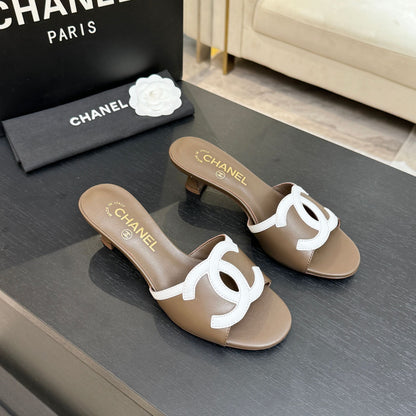 CC 2026 High Heeled Slippers 45 Sheepskin Double C