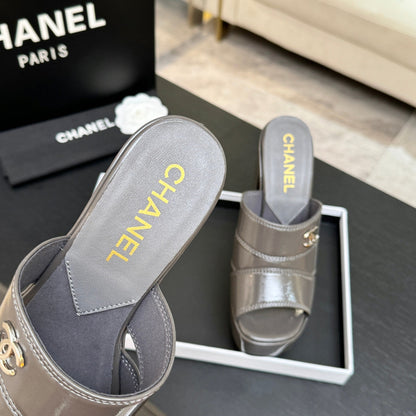 Chanel 2026 Waterproof Platform High-Heeled Sandal 12.5cm Cowhide 673063