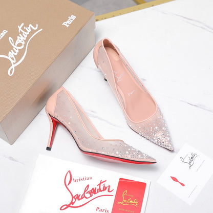 Christian Louboutin Miss Z Degrastrass Perla Pump Mesh Leather 863859