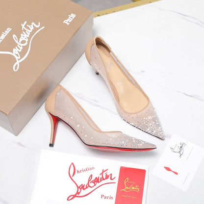 Christian Louboutin Miss Z Degrastrass Perla Pump Mesh Leather 863859