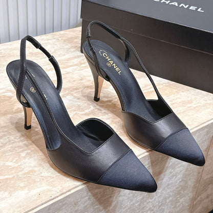 Chanel 2026 Slingback 90mm Fabric Calfskin 898949