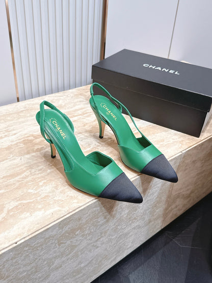 Chanel 2026 Slingback 90mm Fabric Calfskin 898949