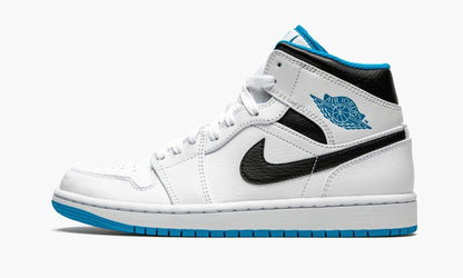 Air Jordan 1 Mid “White / Laser Blue” Sneakers - Cushioned Stride