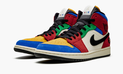 Air Jordan 1 Mid Blue The Great Sneakers - Court Icon | Silhouette King