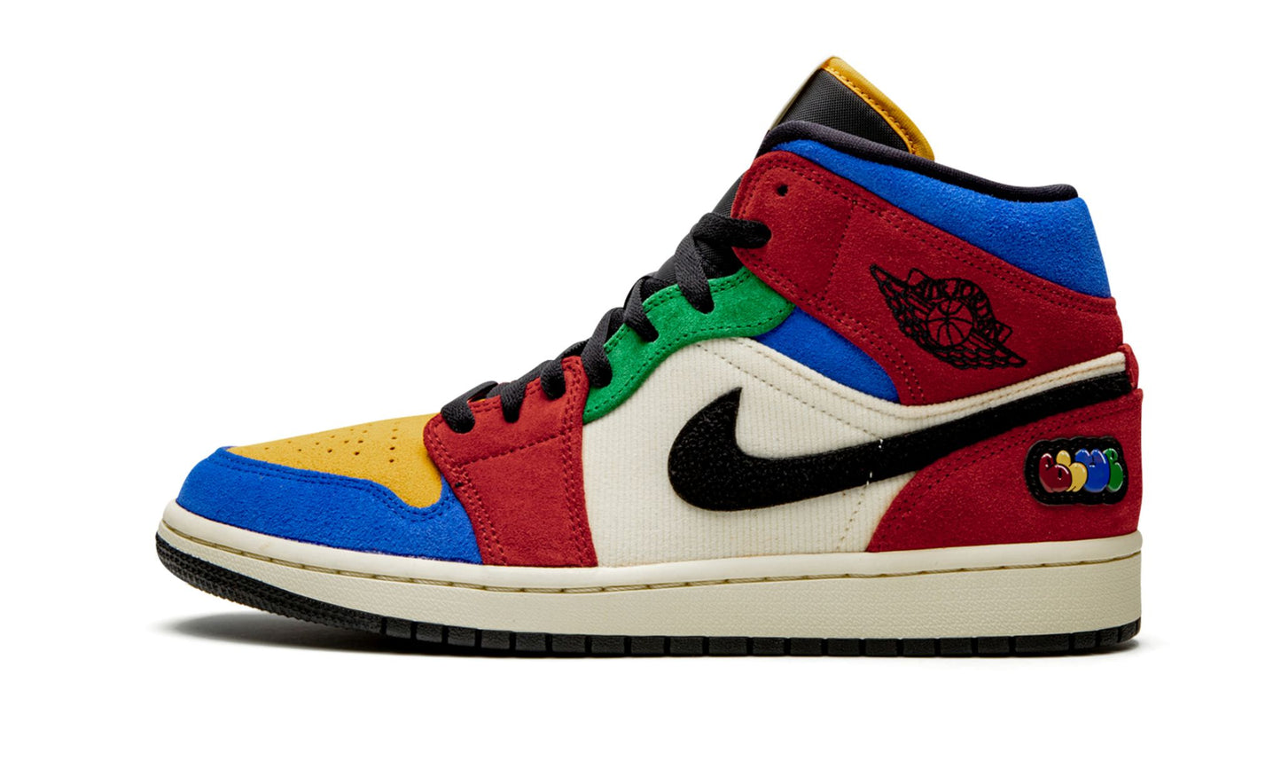 Air Jordan 1 Mid Blue The Great Sneakers - Court Icon | Silhouette King