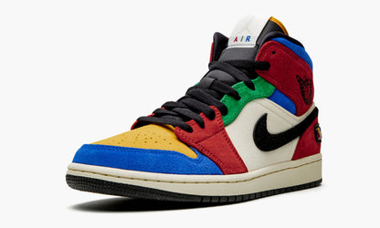 Air Jordan 1 Mid Blue The Great Sneakers - Court Icon | Silhouette King