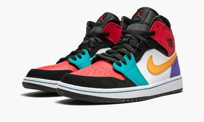 Air Jordan 1 Mid Multicolor Sneakers - Court Icon | Exclusive Drop