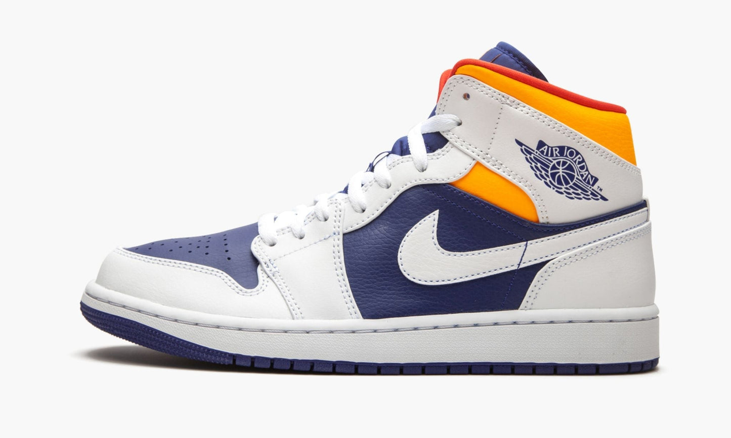 Air Jordan 1 Mid Royal Blue / Laser Orange Sneakers - Head-Turner