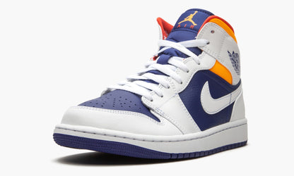 Air Jordan 1 Mid Royal Blue / Laser Orange Sneakers - Head-Turner