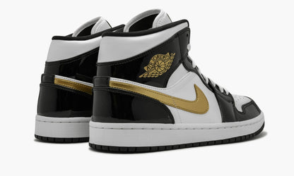 Air Jordan 1 Mid SE “Black Gold Patent Leather” Sneakers - Head-Turner