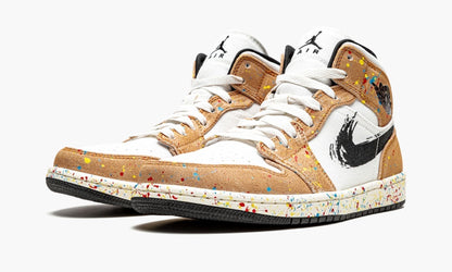 Air Jordan 1 Mid SE “Brushstroke” Sneakers - Vintage Inspired