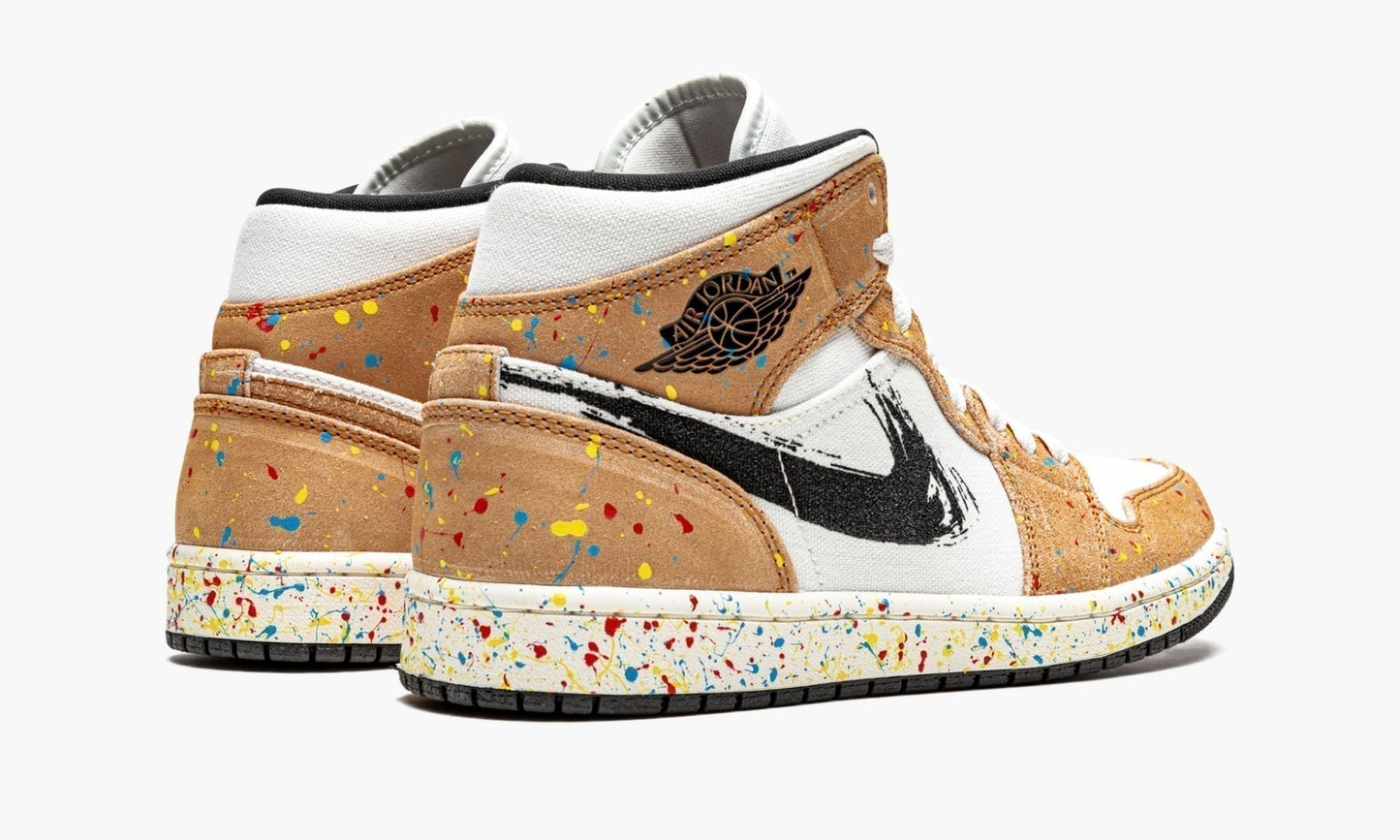 Air Jordan 1 Mid SE Brushstroke Sneakers - Hall of Fame