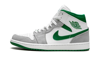 Air Jordan 1 MID SE Grey / Pine Green / White Sneakers - Hall of Fame