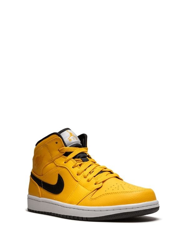 Air Jordan 1 Mid Taxi Yellow Sneakers - Basketball Legend