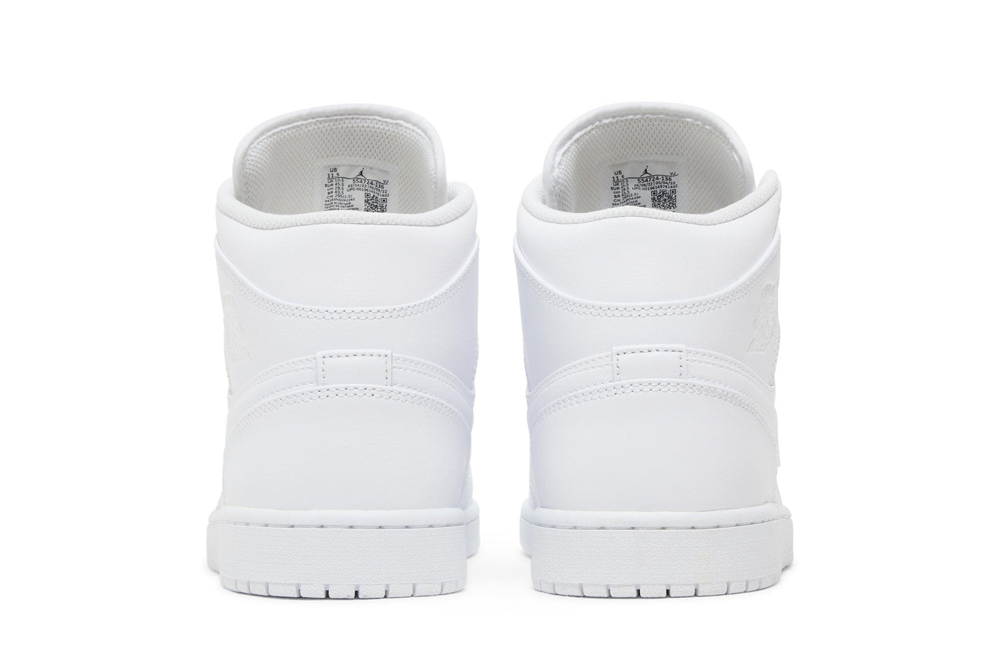 Air Jordan 1 Mid Triple White Sneakers - Elite Edition | Designer Kicks
