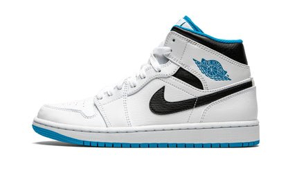 Air Jordan 1 Mid White / Laser Blue Sneakers - Signature Series