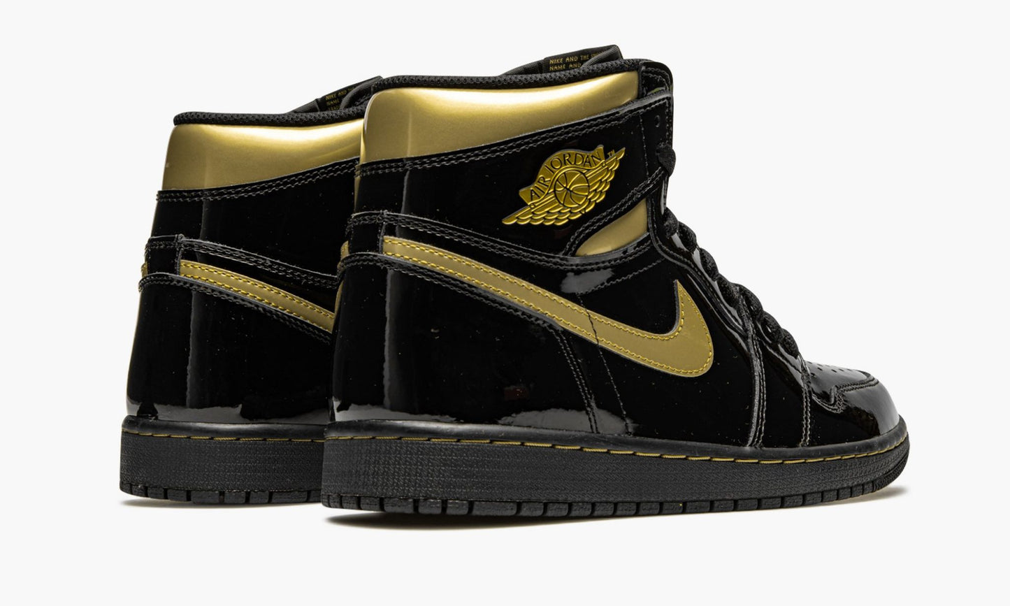 Air Jordan 1 Retro High OG Black Metallic Gold Sneakers - Cushioned Stride