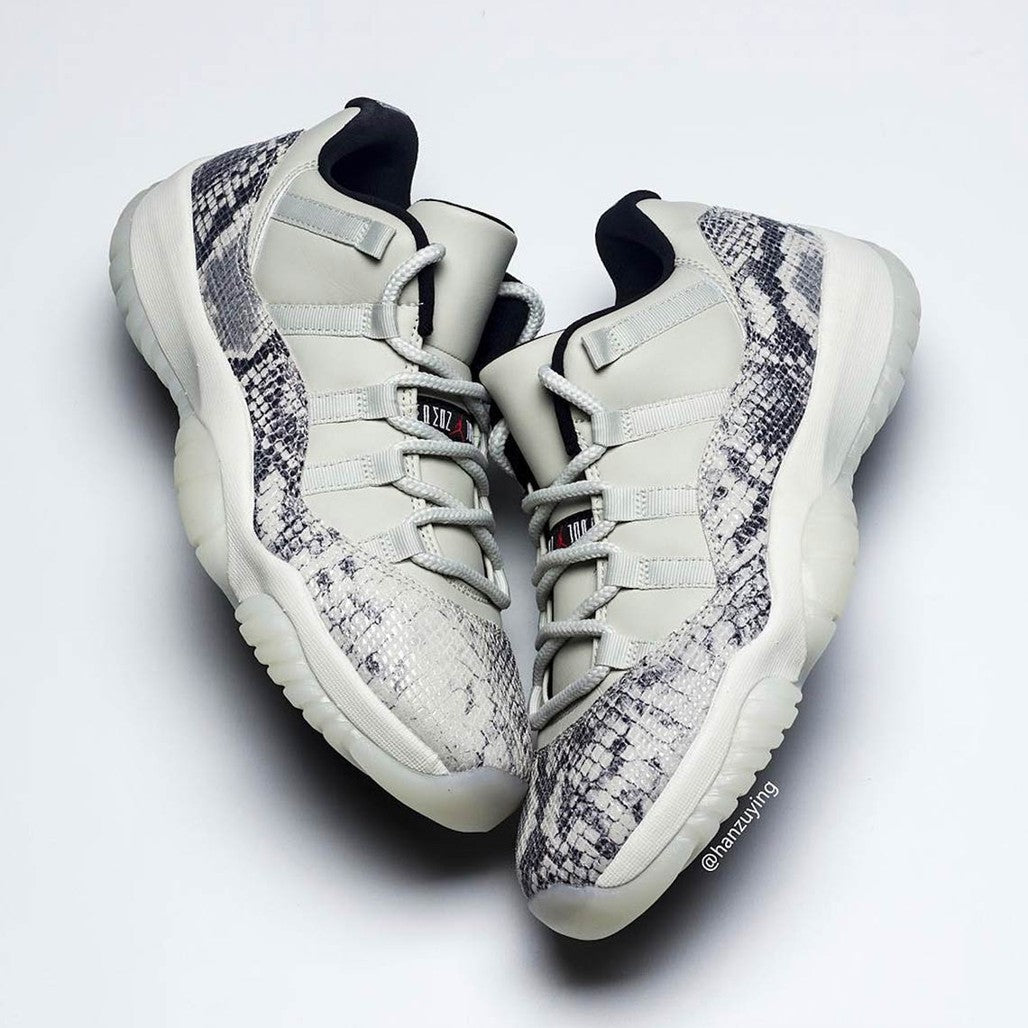 Air Jordan 11 Retro Low Light Bone Snakeskin Sneakers - Performance Runner