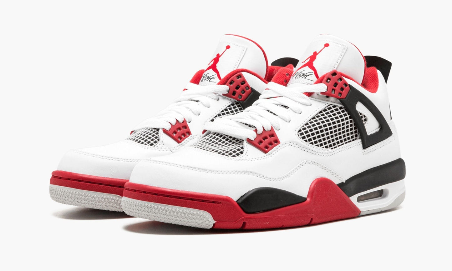 Air Jordan 4 Retro Fire Red Sneakers - Signature Series