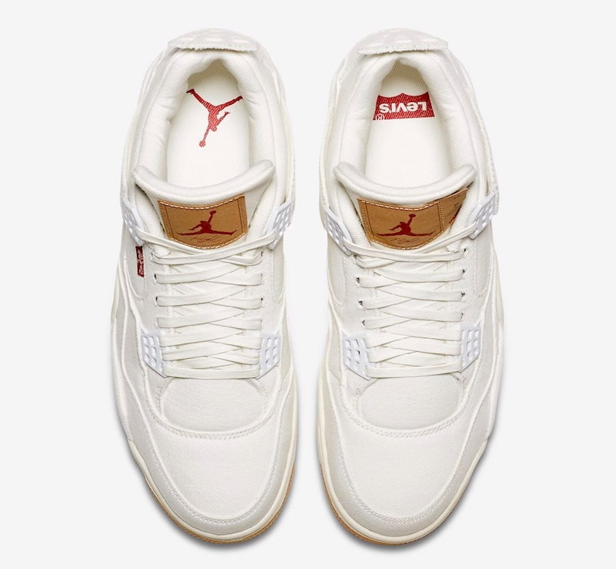 Air Jordan 4 Retro White Denim x Levis Sneakers - Authentic