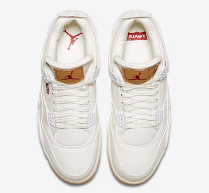 Air Jordan 4 Retro White Denim x Levis Sneakers - Authentic