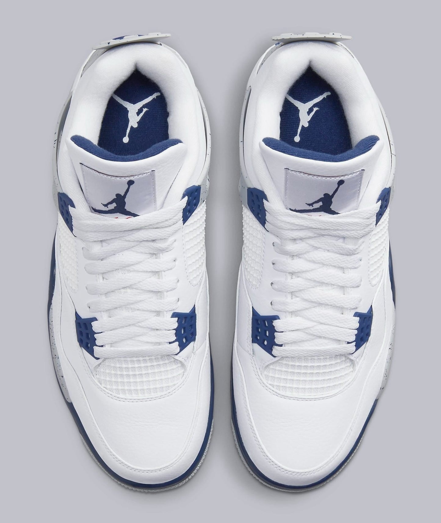 Air Jordan 4 Retro White Midnight Navy Sneakers - Hall of Fame