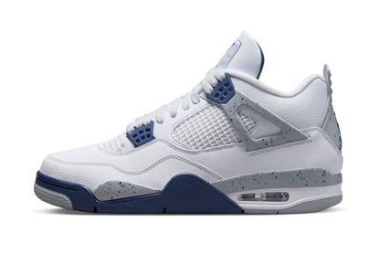 Air Jordan 4 Retro White Midnight Navy Sneakers - Hall of Fame