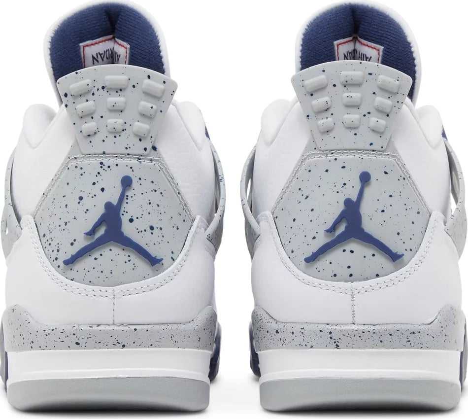 Air Jordan 4 Retro White Midnight Navy Sneakers - Hall of Fame