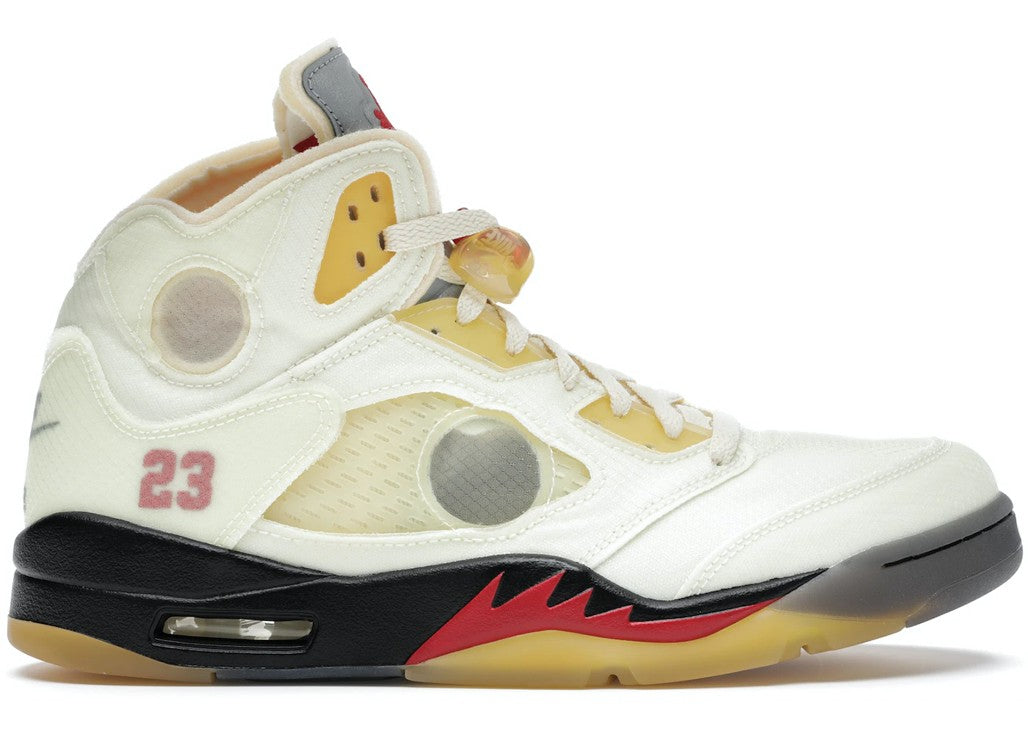 Air Jordan 5 Retro Off-White Sail Sneakers - Collaboration Release