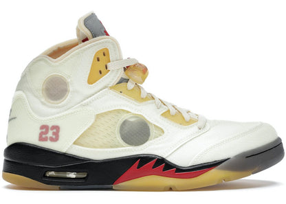 Air Jordan 5 Retro Off-White Sail Sneakers - Collaboration Release