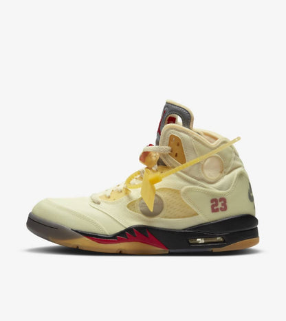 Air Jordan 5 Retro Off-White Sail Sneakers - Collaboration Release