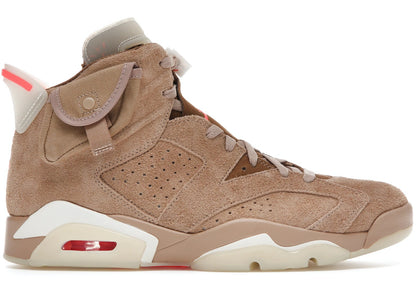 Air Jordan 6 Retro TraviScots British Khaki Sneakers - Performance Runner