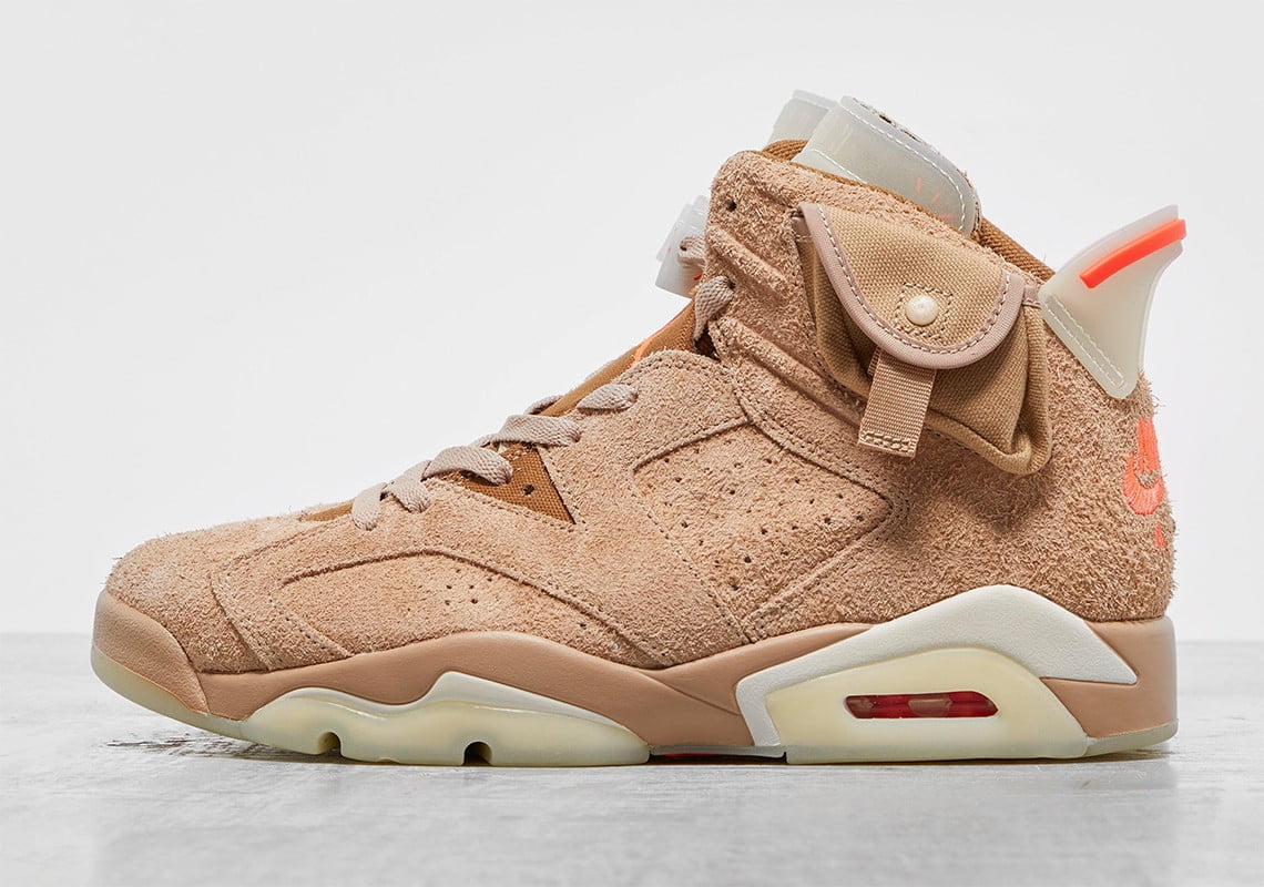 Air Jordan 6 Retro TraviScots British Khaki Sneakers - Performance Runner