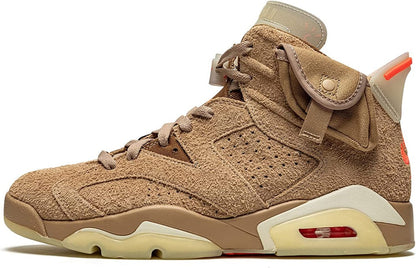 Air Jordan 6 Retro x Travis Scott British Khaki Sneakers - All-Day Comfort
