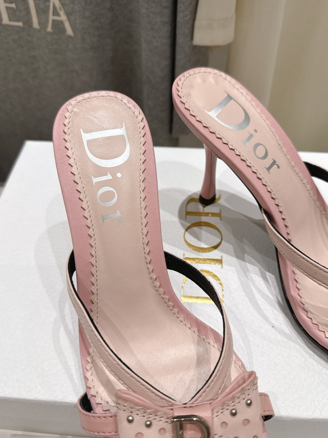 Dior 2026 Bow-Tie High-Heeled Sandal Sheepskin 713141