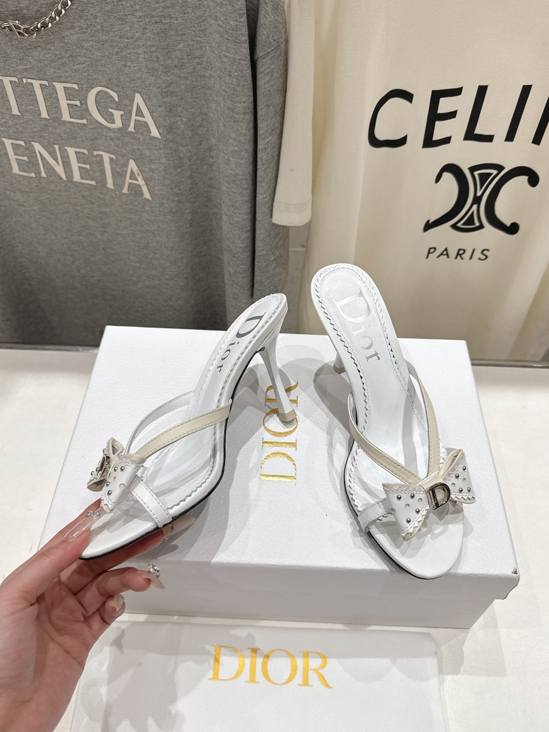 Dior 2026 Bow-Tie High-Heeled Sandal Sheepskin 713141