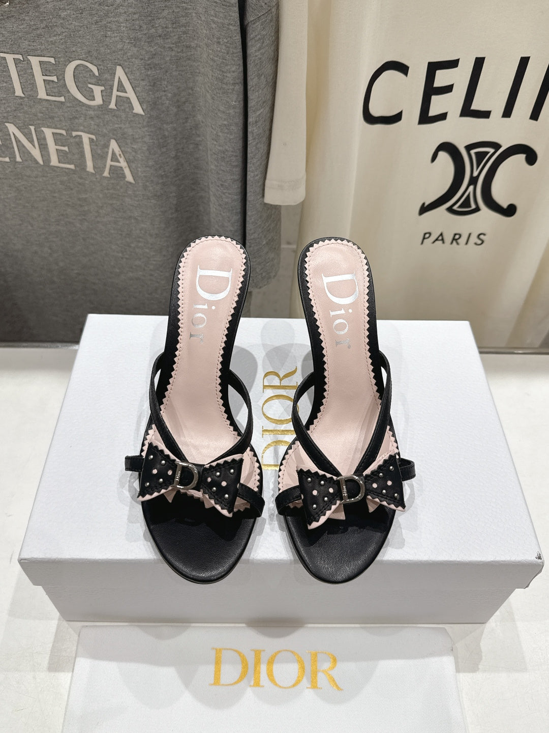Dior 2026 Bow-Tie High-Heeled Sandal Sheepskin 713141