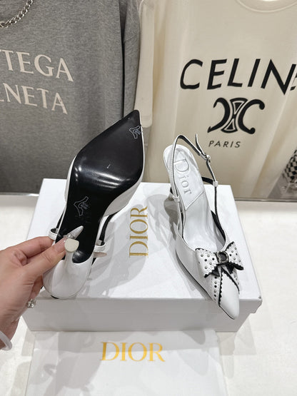 Dior 2026 Bow High-Heeled Slingback Sheepskin 713143
