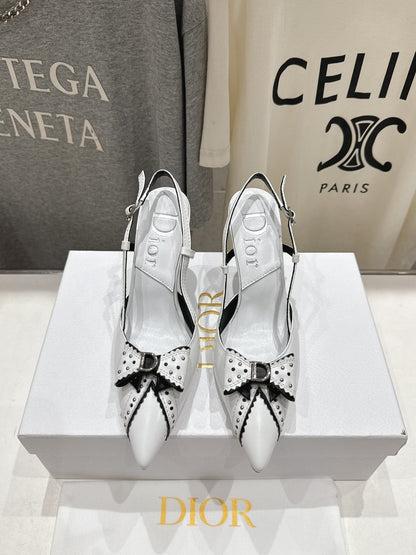 Dior 2026 Bow High-Heeled Slingback Sheepskin 713143