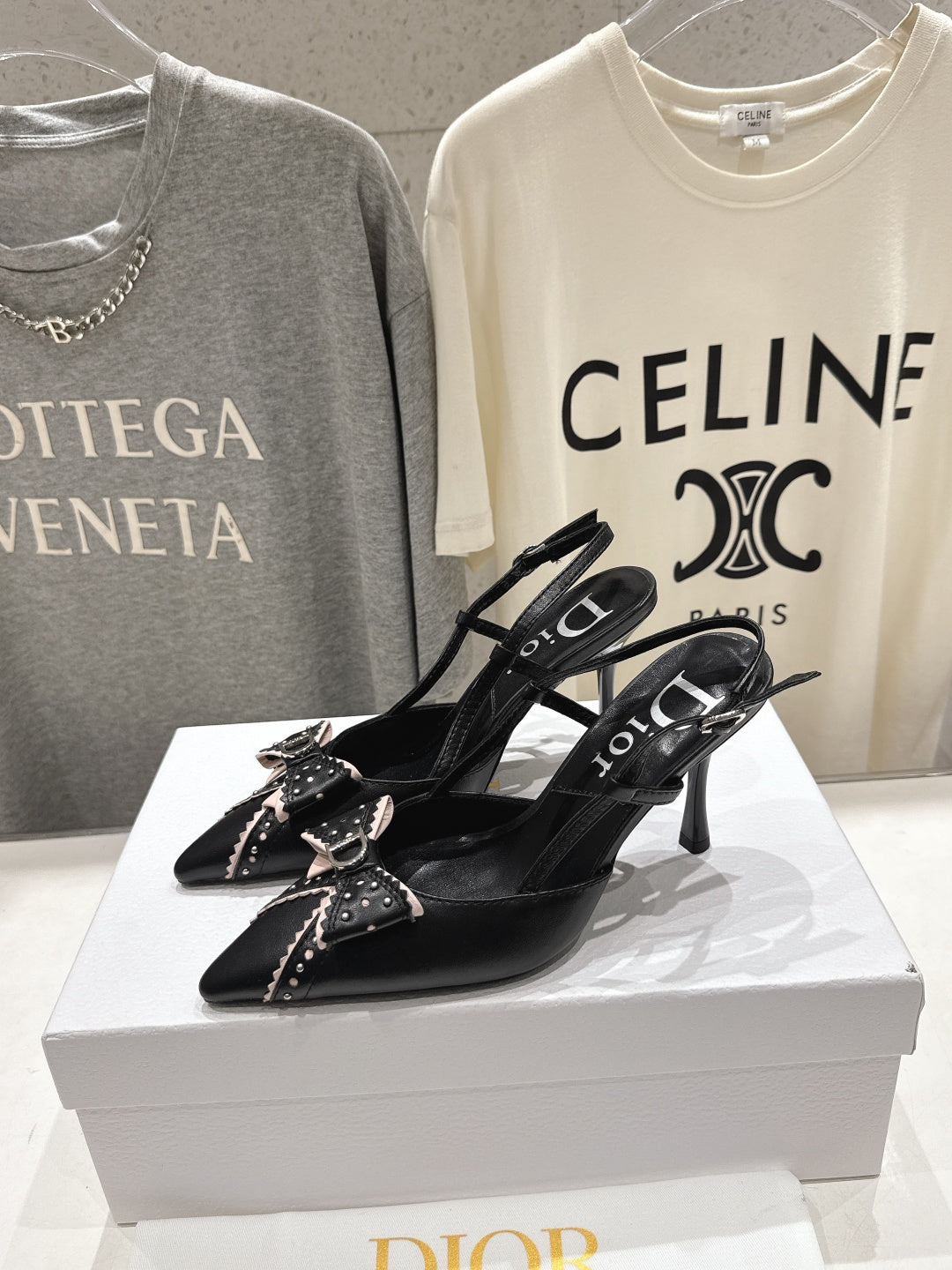 Dior 2026 Bow High-Heeled Slingback Sheepskin 713143