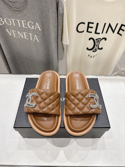 Chanel 2026 Logo Flat Sandal Sheepskin 713015