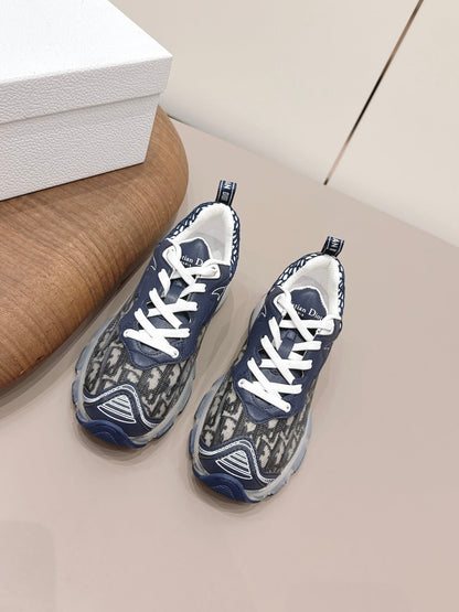 CD 26A Platform Sneakers Mesh Cowhide Suede